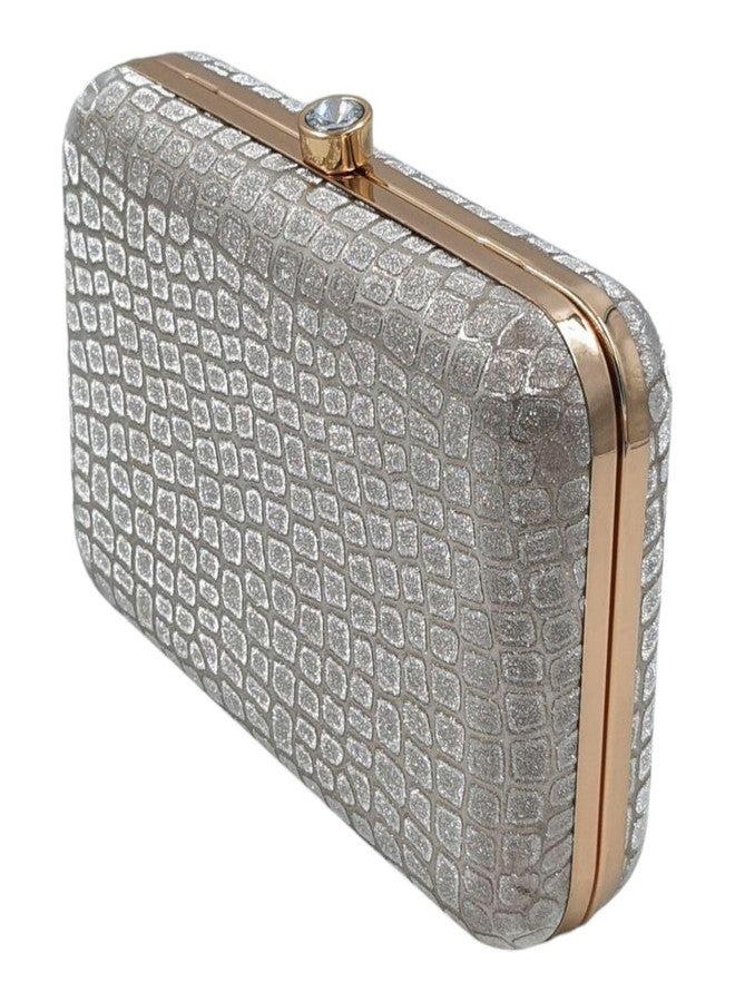 Tinth 3D Frame Luxury Box Clutch for Women (Grey) - Image 2